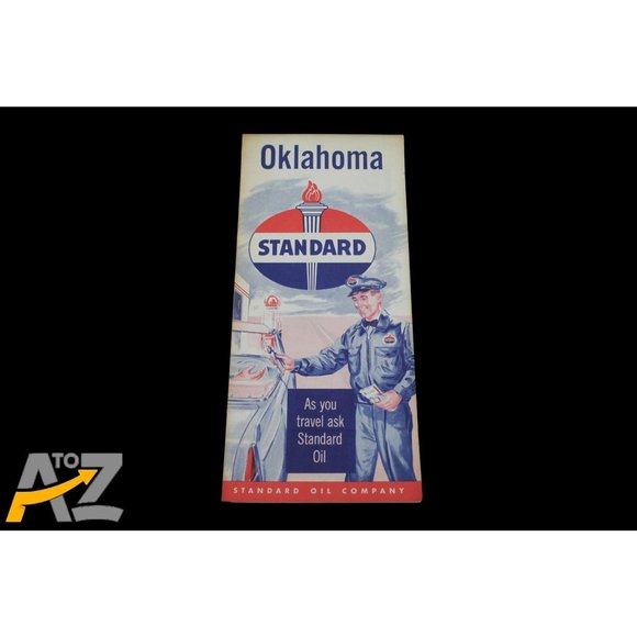 Vintage Standard Oil Company Oklahoma Pocket Travel Road Map - Picture 1 of 11